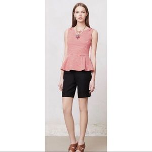 Postmark Antonia Red Striped Peplum Top XS